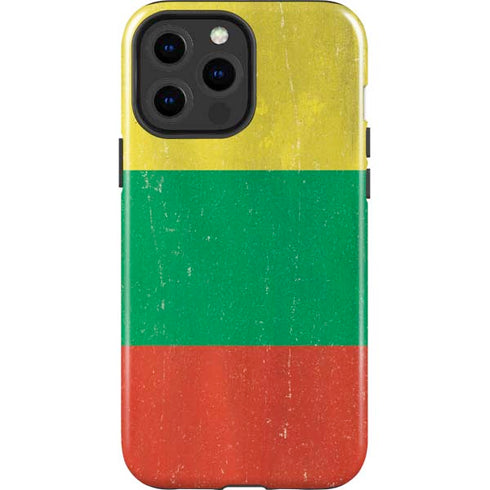 Lithuania Flag Distressed iPhone 15 Pro Max Impact Case